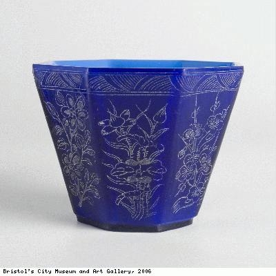 One of a pair of octagonal cups