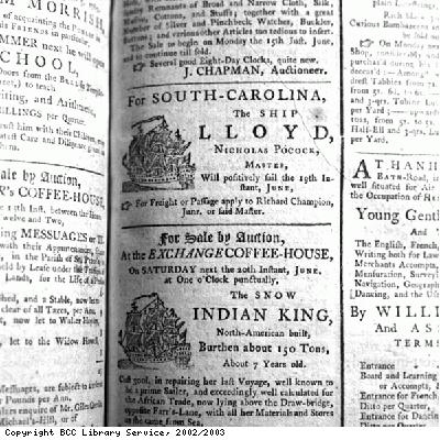 Advert for ship the Lloyd to South Carolina