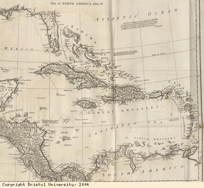 Map detail, Caribbean islands