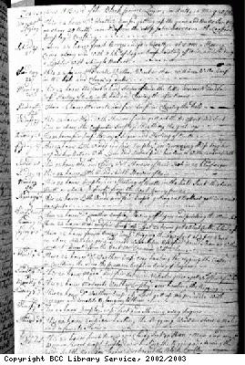 Page from log book of Black Prince