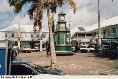 St Kitts, Square with Clock