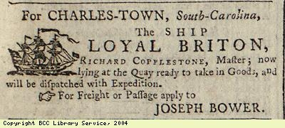 Advert for cargo and passengers