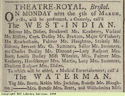 Advert for play at Theatre Royal