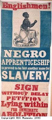 Banner from campaign against apprenticeship