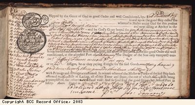 Bill of lading for various items