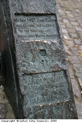 Bronze sailor statue plaque