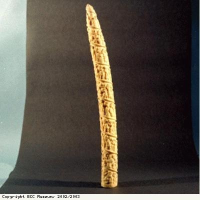 Carved ivory tusk from the Congo
