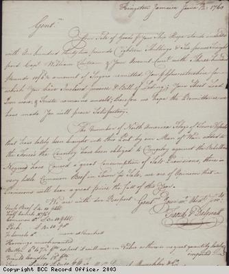 Letter re slave rebellion