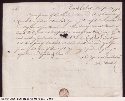 Correspondence, J Bullock to S Munckley