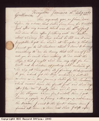 Correspondence, W Clutsam to S Munckley