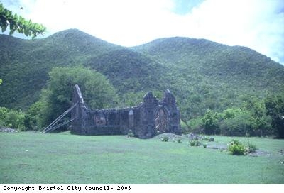 Cottle church ruins on Nevis
