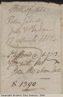 Detail of bill of slaves