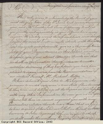 Letter from Hibberts and Jackson to Smyth