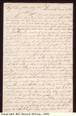 Letter, John Smith to S Munckley