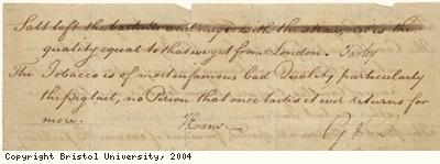 Letter detail regarding damaged goods