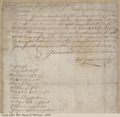 Letter re sale of 30 small slaves