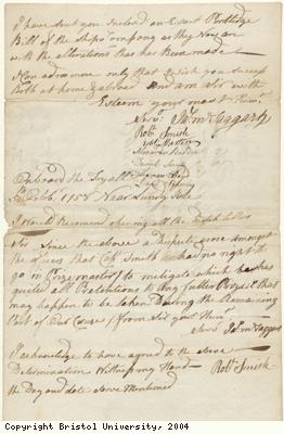 Letter regarding Dutch ship taken