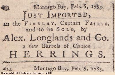 Newspaper extract, advert for herrings
