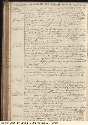 Page 142 of log book of Black Prince