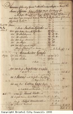 Page 3 from log book of ship Africa