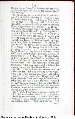 Page of pamphlet concerning tea
