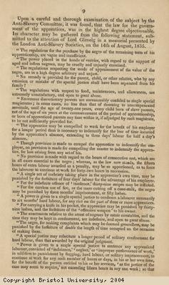 Pamphlet; apprenticeship in colonies