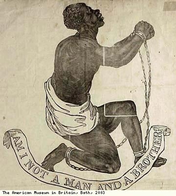 Print of abolitionist and slave (detail)