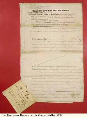 Sale certificate of a slave