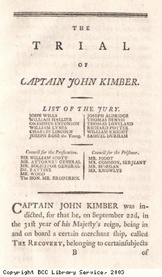 Trial of Captain John Kimber